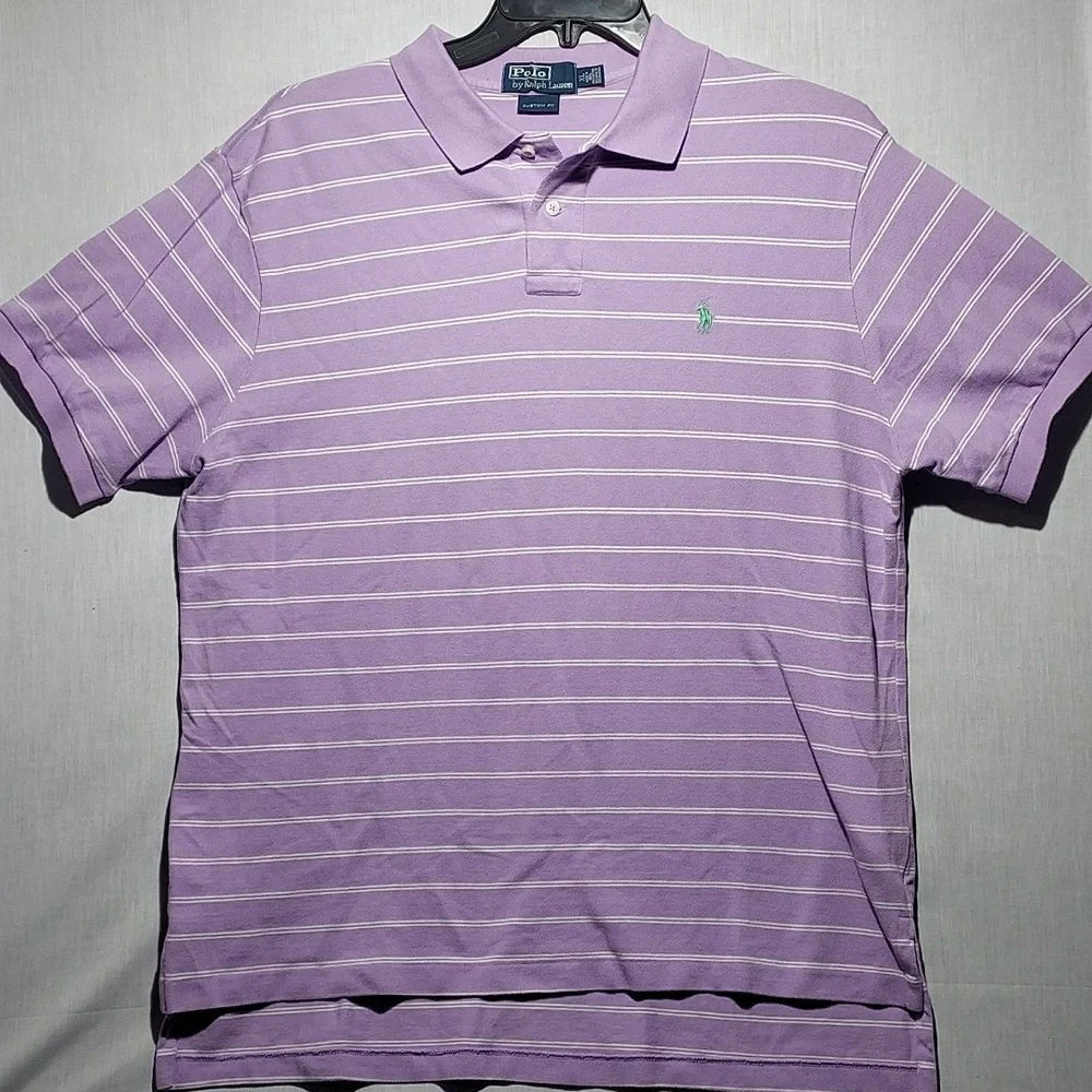 Polo Ralph Lauren 100% cotton striped‎ men's polo shirt size XL